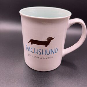 FRINGE STUDIO DACHSHUND DOG PORCELAIN HEAVY COFFEE MUGS - SET OF 2
